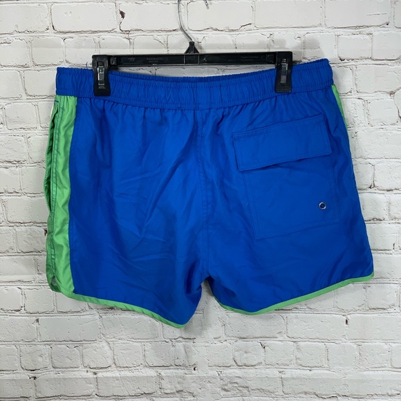 NWOT Native Youth Royal Blue / Green Swim Trunks - Picture 3 of 7